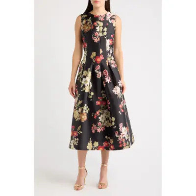 Floral Print Pleated Cocktail Dress | Nordstrom