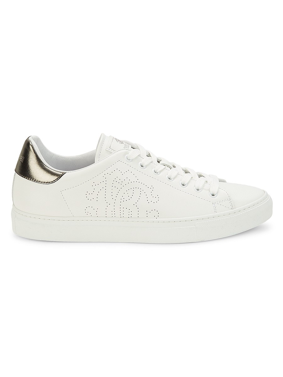 Cavalli Class by Roberto Cavalli Men's Perforated Low-Top Leather Sneakers - White - Size 12 | Saks Fifth Avenue OFF 5TH