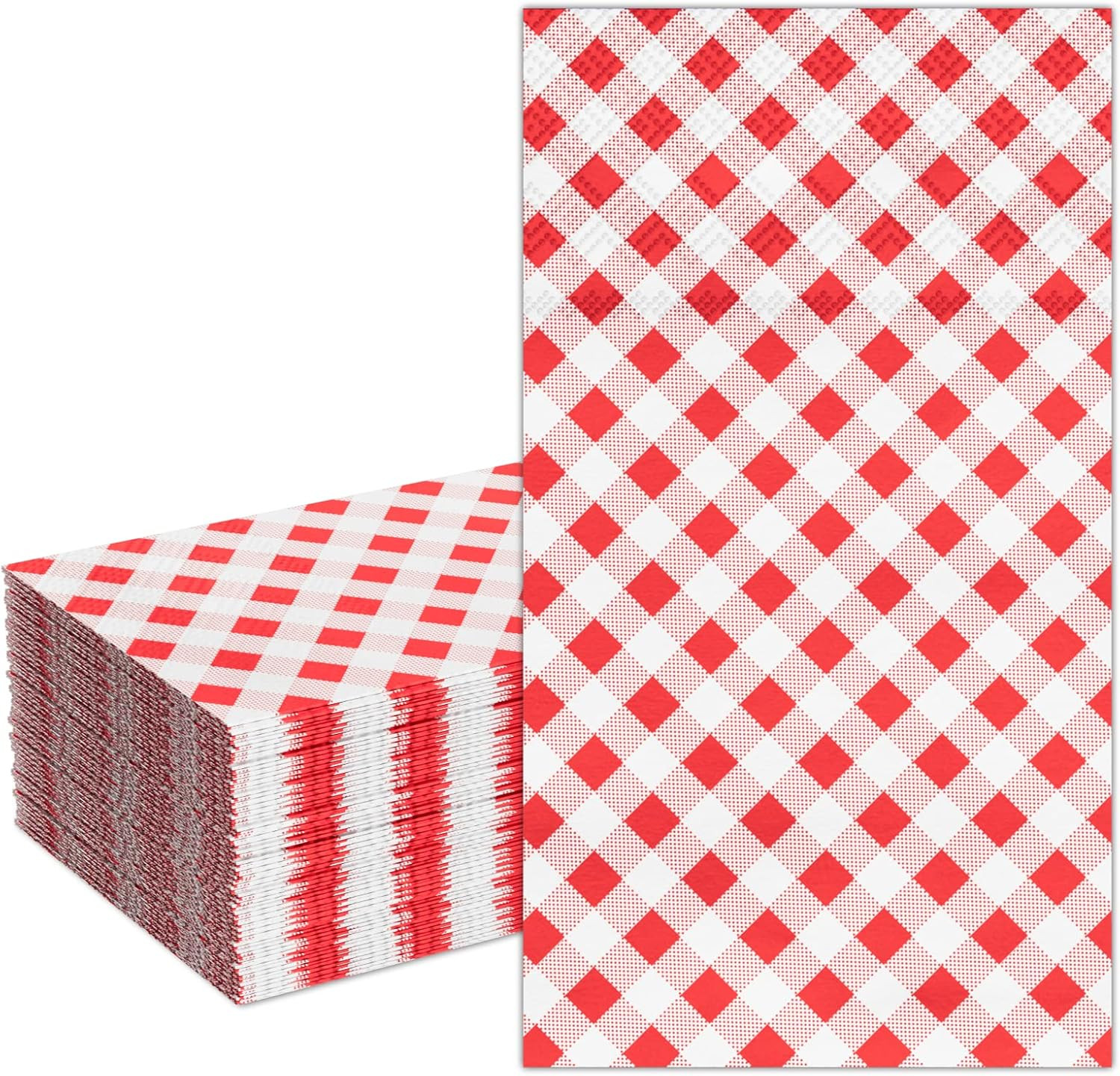 DYLIVeS Red Gingham Napkins, Red and White Checkered Guest Towel Plaid Party Napkins Disposable P... | Amazon (US)