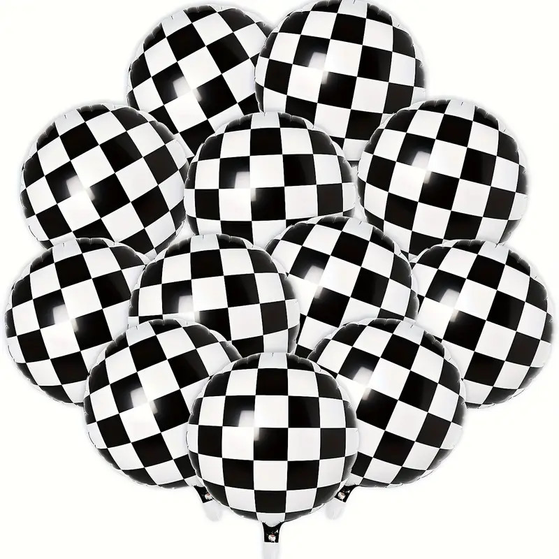 Black White Checkered Foil Balloons Racing Theme Event Decor - Temu | Temu Affiliate Program