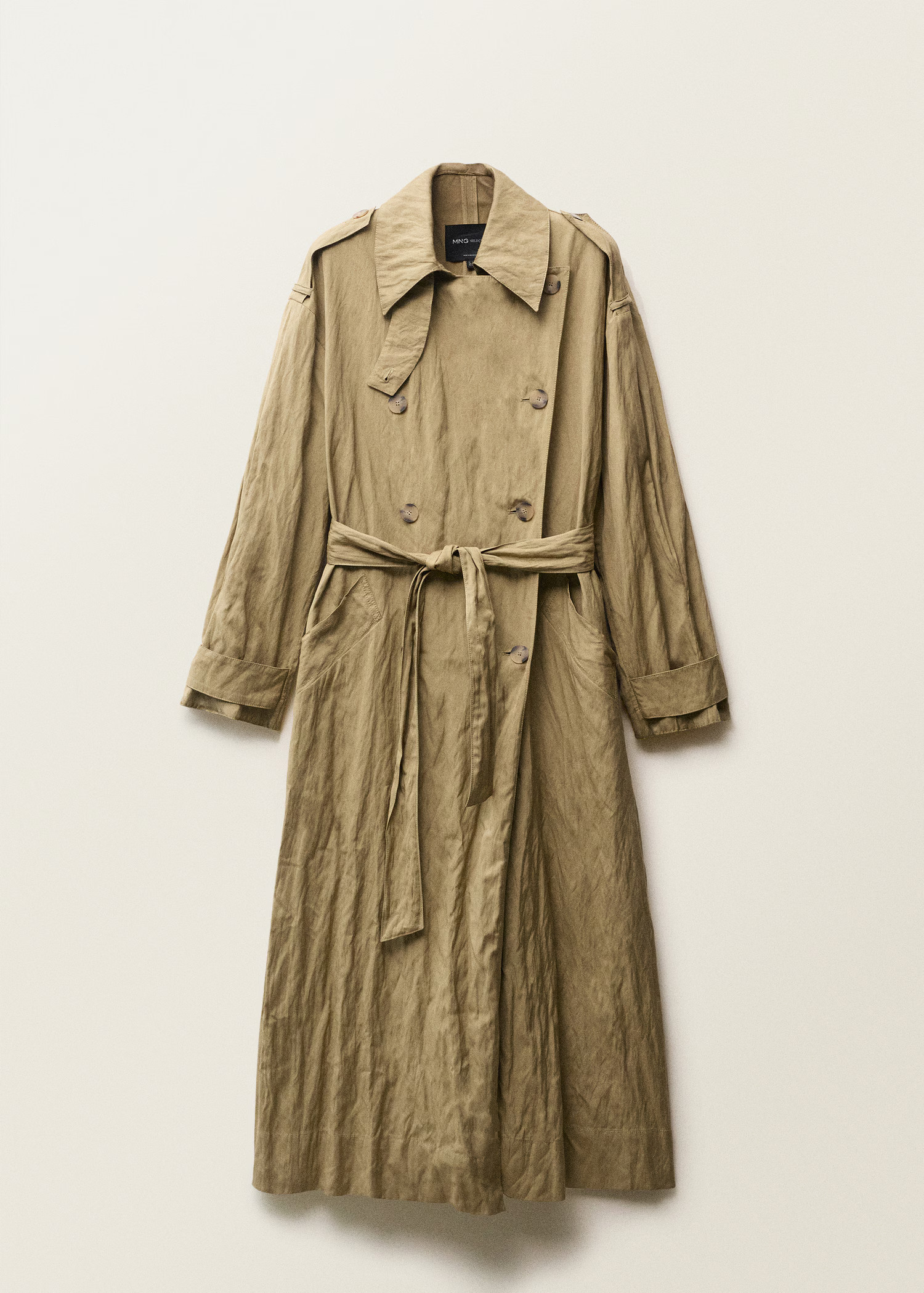 Oversized wrinkled-effect trench coat - Women | MANGO USA | Mango (US/MX/AU)