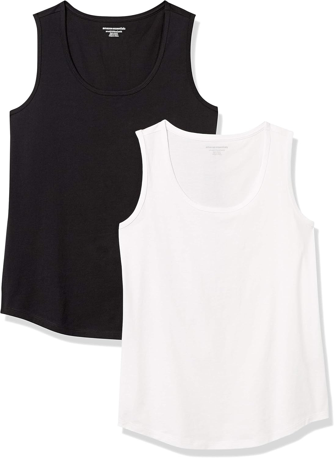 Amazon Essentials Women's Classic-Fit 100% Cotton Sleeveless Tank Top, Pack of 2 | Amazon (US)