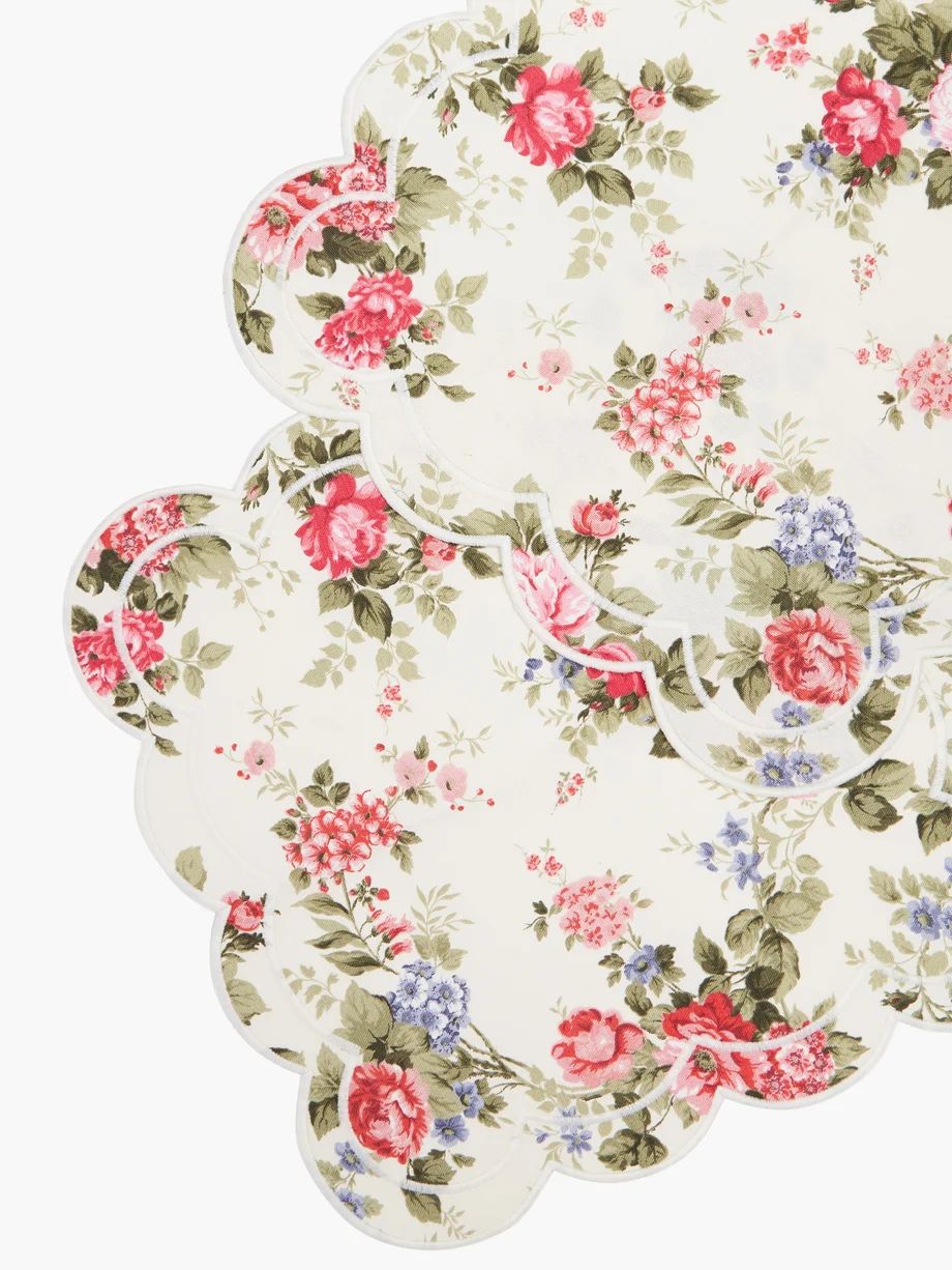 Set of two scalloped floral-print cotton napkins | Matches (US)