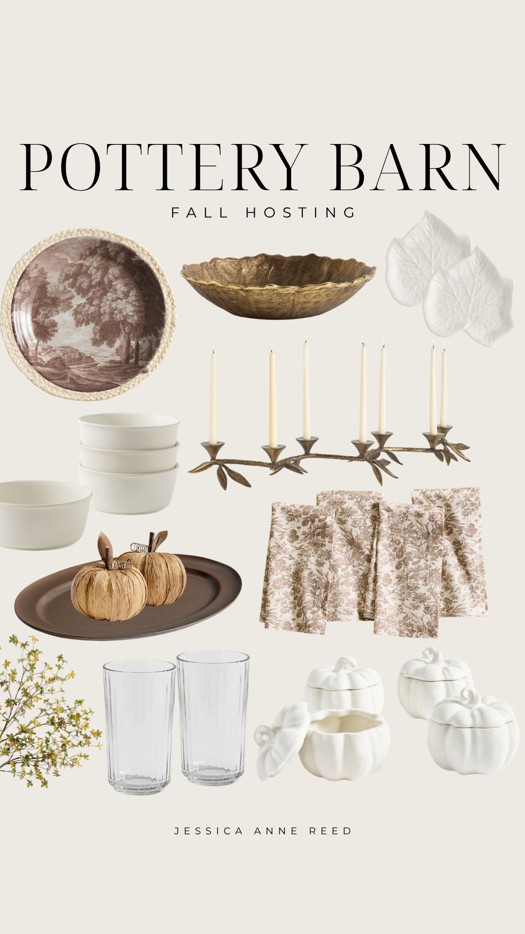 Neutral fall tablescape inspiration from Pottery Barn 🤎🍂 The prettiest mix of warm neutrals, natural textures, cozy fall dinnerware, and timeless seasonal accents for an elevated autumn table. Perfect inspiration for fall hosting, Thanksgiving, or simply making your dining space feel a little cozier for the season. #PotteryBarn #FallTablescape #FallTableDecor #NeutralFallDecor #FallHomeDecor #ThanksgivingTablescape #AutumnDecor #NeutralHomeDecor #FallDecorIdeas #PotteryBarnStyle 

 #LTKSeasonal #LTKHome