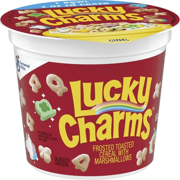 Lucky Charms Gluten Free Cereal with Marshmallows, 1.7 OZ Single Serve Cereal Cup | Walmart (US)
