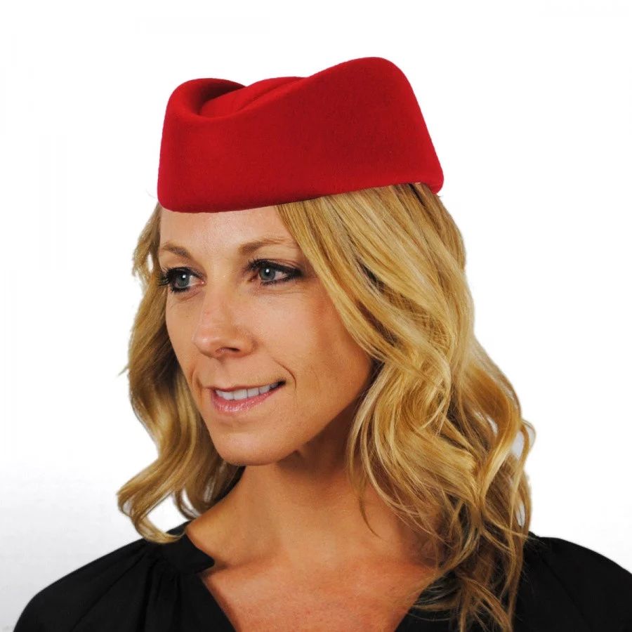 Stewardess Wool Pillbox Hat - ONE SIZE FITS MOST - Red | Walmart (US)
