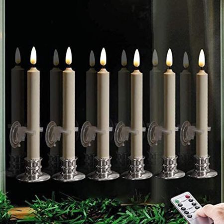 Window candles - battery operated, remote control with candle flicker and timer. 

Pack of 6, come with suction cup holders for windows. 

#LTKHoliday #LTKhome #LTKSeasonal