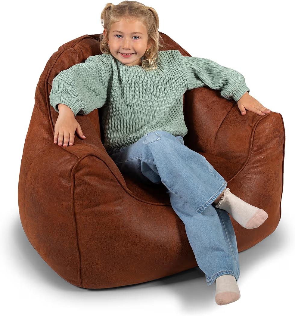 Big Joe Hug Bean Bag Chair, Tan, Vegan Suede, Kids and Teens, 3 feet | Amazon (US)