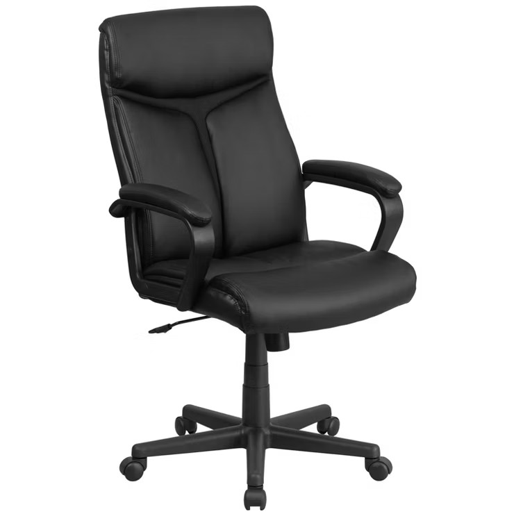 Flash Furniture Raya High Back Black LeatherSoft Executive Swivel Office Chair with Slight Mesh A... | Target