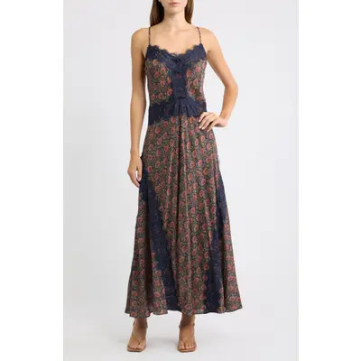 Hill House Home Francesca Lace Trim Slipdress in Chrysanthemum Chintz at Nordstrom, Size Xx-Large | Nordstrom