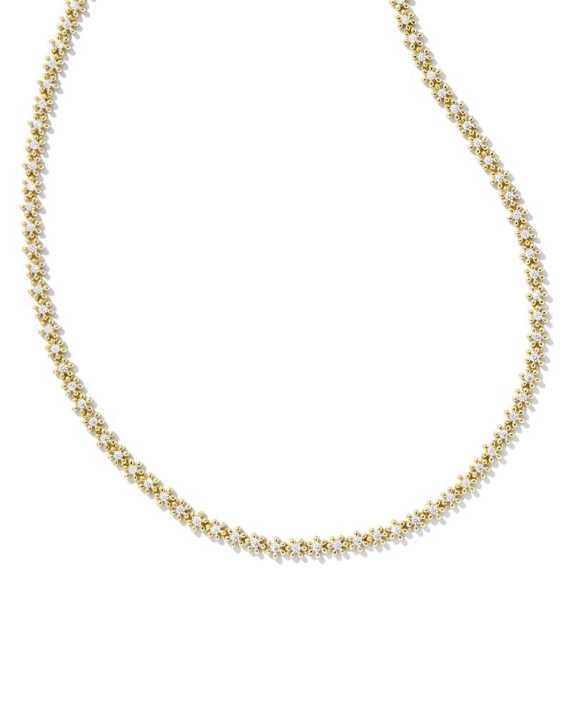 Nydia Gold Strand Necklace in White Crystal | Kendra Scott