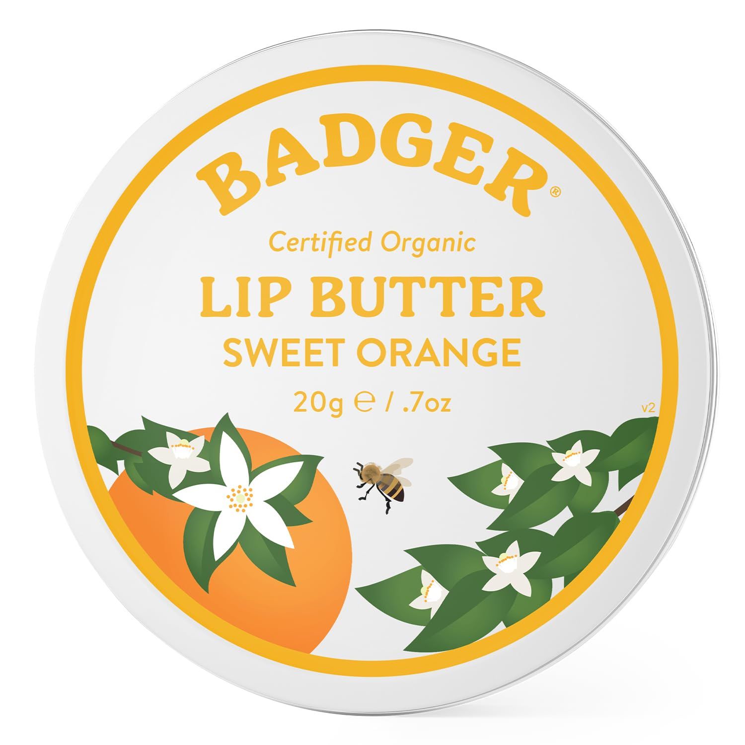 Badger - Sweet Orange Lip Butter, Moisturizing Organic Coconut Oil, Beeswax, Sunflower & Orange O... | Amazon (US)