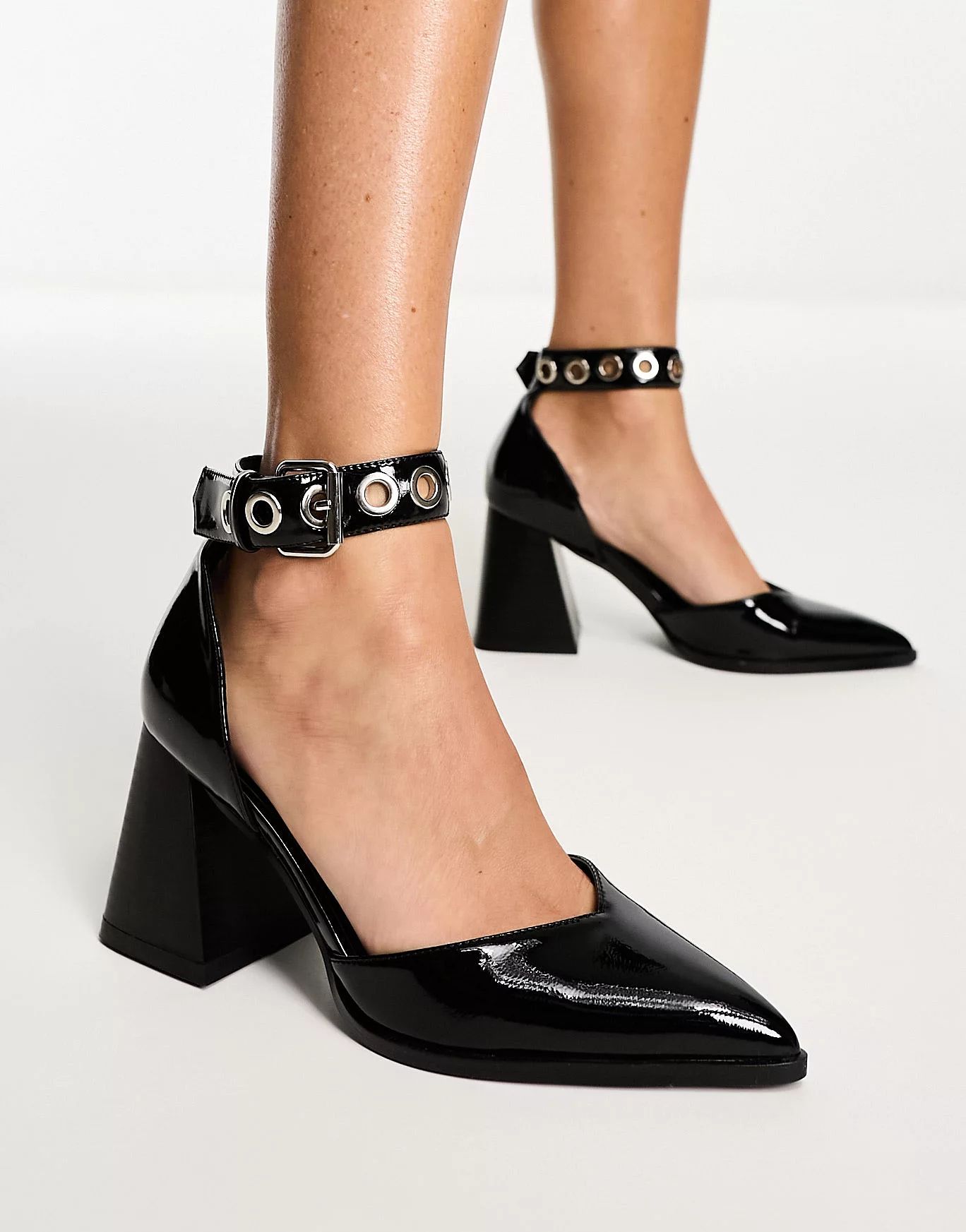 RAID Zylee heeled shoe with hardware in black | ASOS (Global)