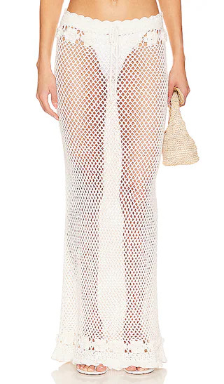Zanea Ruffle Maxi Skirt in White | Revolve Clothing (Global)