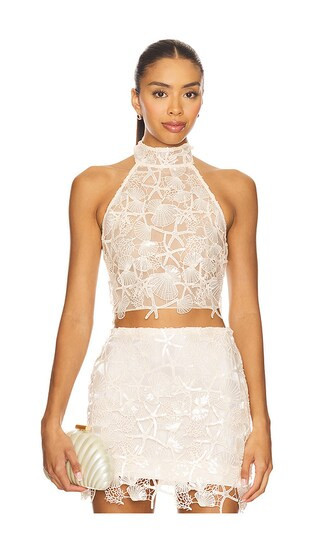 retrofete Louelle Sequin Top in Beige. - size M | Revolve Clothing (Global)