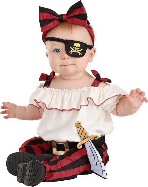 Fun Costumes Swashbuckler Pirate Infant Costume - Jumpsuit, Belt, Headband, Eye Patch | Amazon (US)