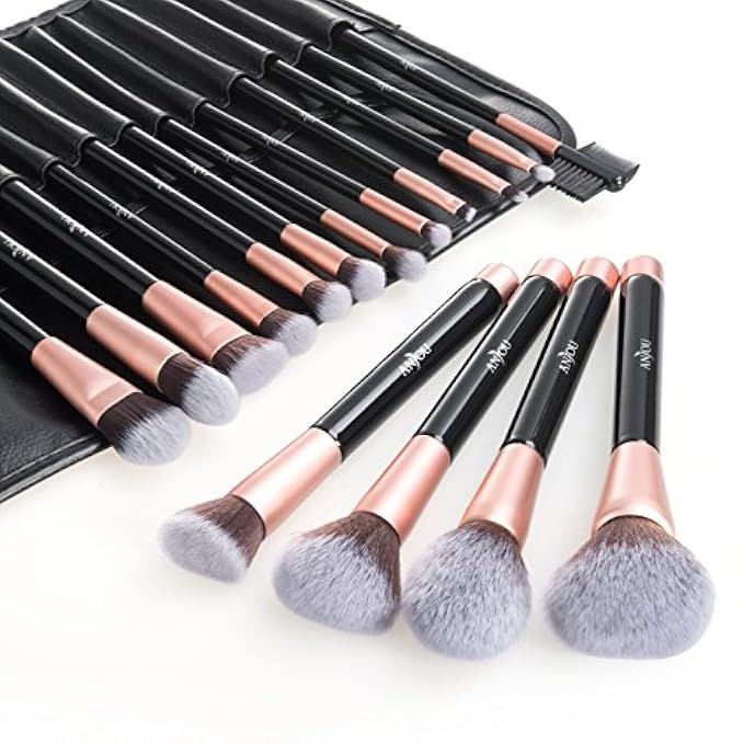 Anjou Makeup Brush Set, 16pcs Premium Cosmetic Brushes for Foundation Blending Blush Concealer Eye S | Amazon (US)