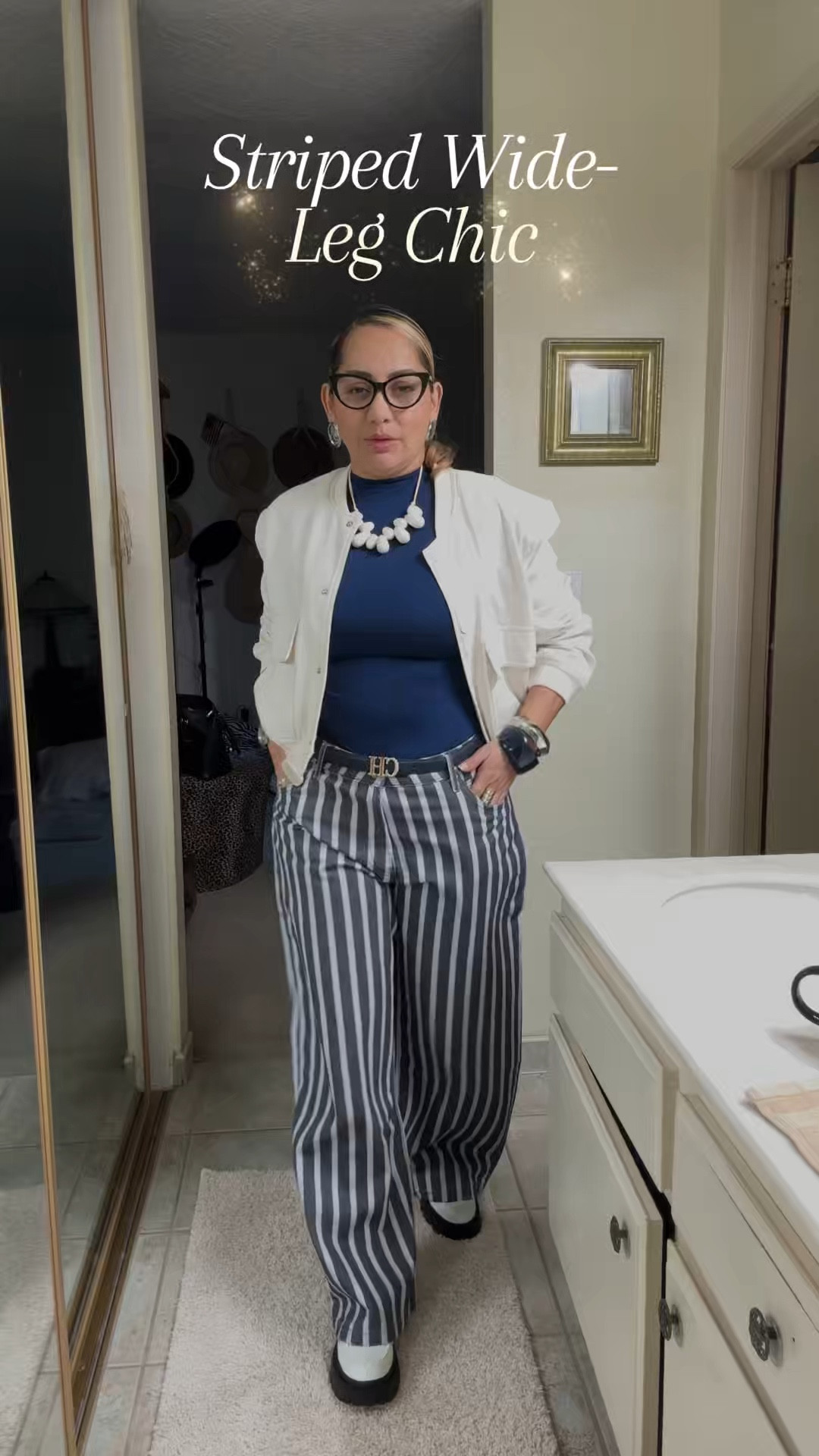 Statement pants, effortless attitude ✨
Striped wide-leg pants styled with a structured jacket, classic loafers, and a bold pop of color.
Clean, elevated, and easy to wear.



#LTKdayinmylife #LTKootd #LTKOver40