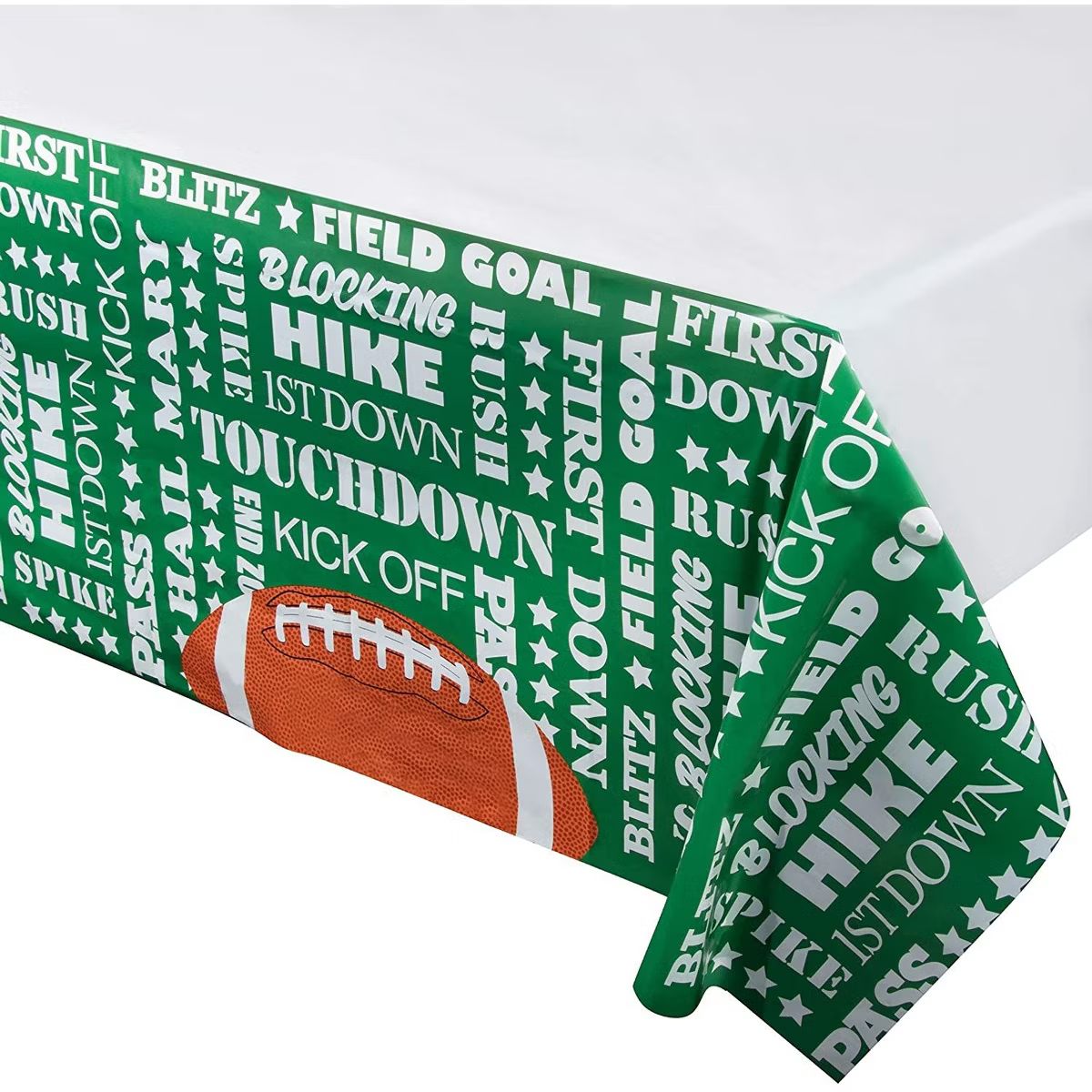 Juvale 3 Pack Football Plastic Tablecloth for Game Day Party, Green Table Cover (54 x 108 in) | Target