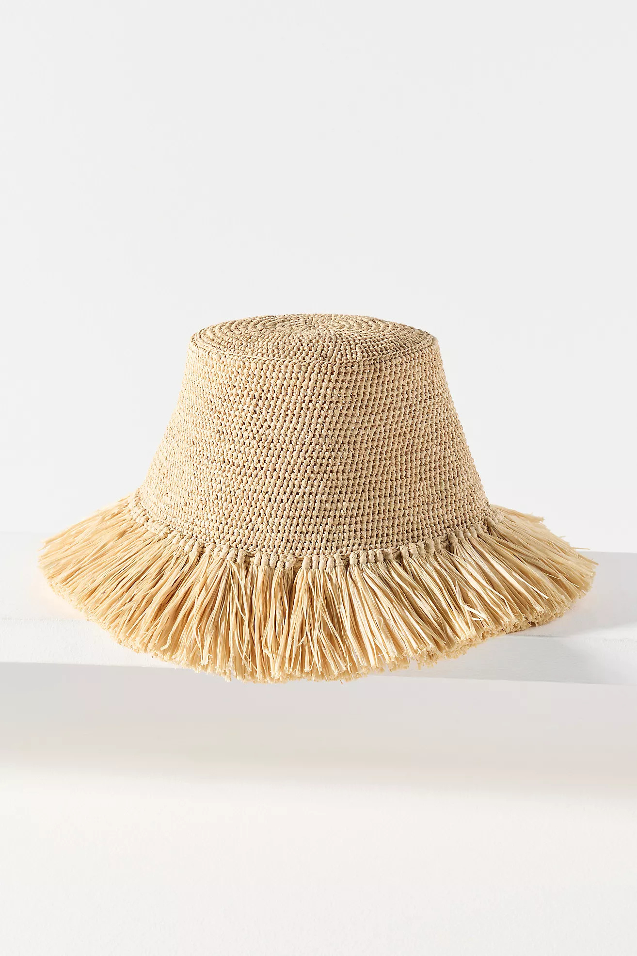 ALÉMAIS Michelle Raffia Fringed Bucket Hat | Anthropologie (US)