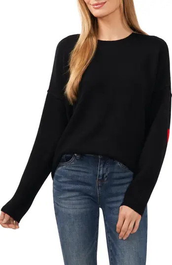 CeCe Heart Elbow Crewneck Sweater | Nordstrom | Nordstrom