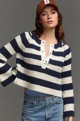 Pilcro Bell-Sleeve Henley Sweater | Anthropologie (US)