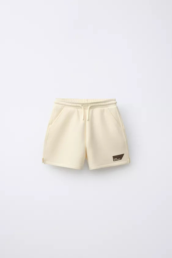INTERLOCK BERMUDA SHORTS WITH LABEL | Zara UK