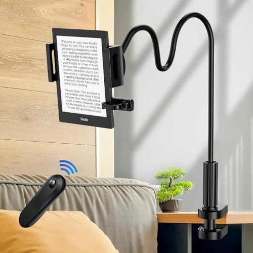 Bongogoo Kindle Holder with Remote Page Turner | Hands-Free Stand for Reading in Bed or Desk – Compatible with Kindle Paperwhite, Oasis, iPad, iPhone, and More | Fits Devices from 4.5” to 10” | Amazon (US)