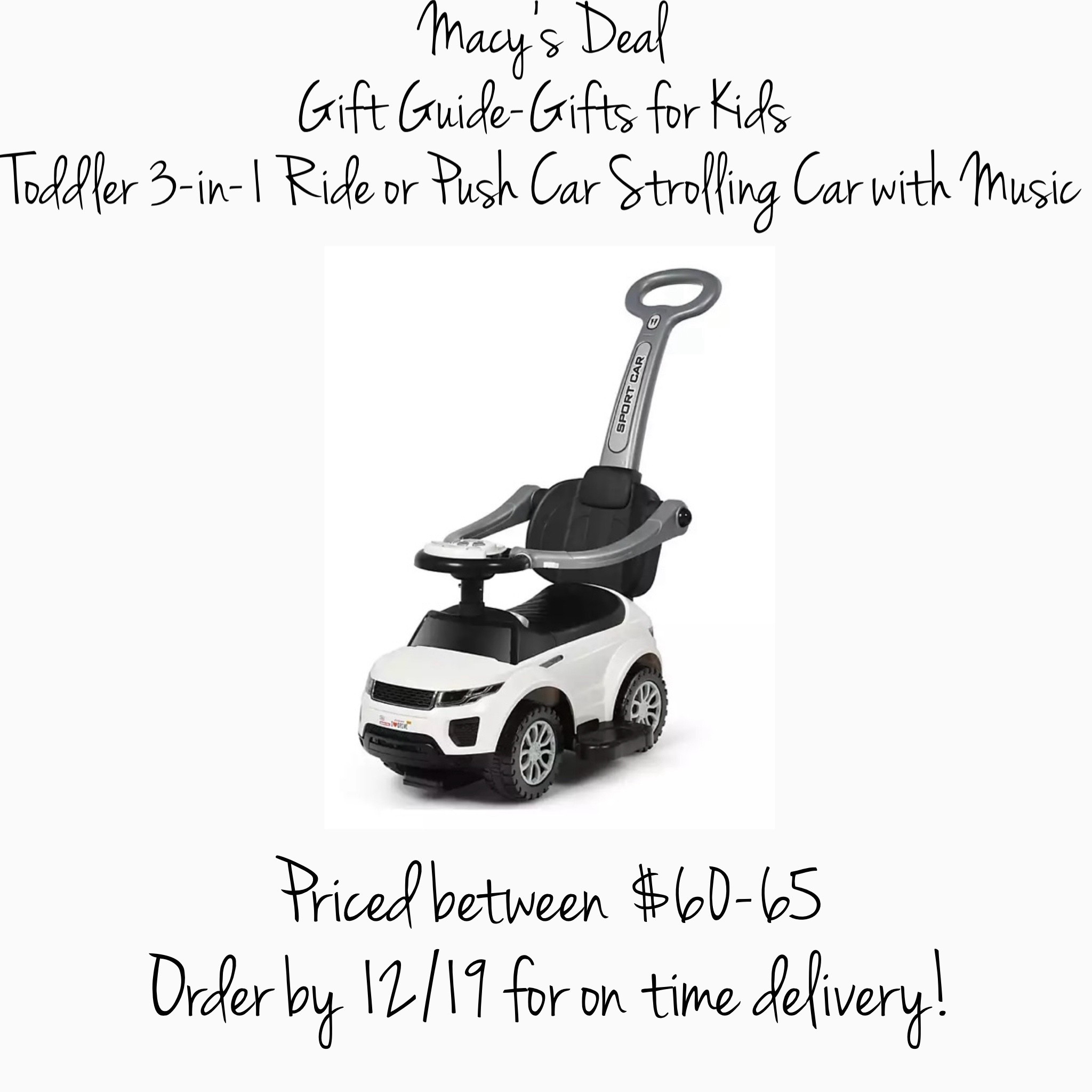 Gifts for the kids! Toddler toy car stroller, toddler push toy car, gift guide. 

#LTKKids #LTKGiftGuide