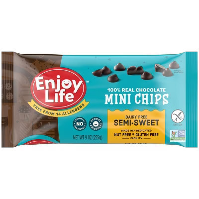 Enjoy Life Semi-Sweet Gluten Free Dairy Free Vegan Mini Chocolate Chips - 9oz | Target