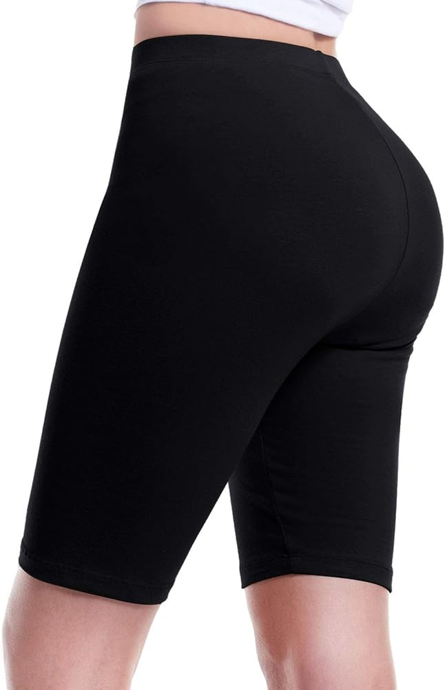 Design by Olivia Women's Soft Cotton Stretch Biker Shorts - High Waisted Anti-Chafing Underwear Y... | Amazon (US)
