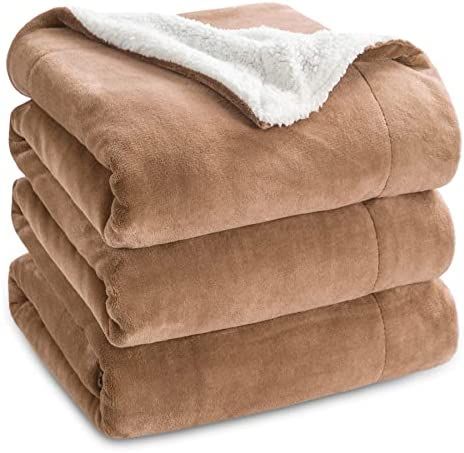 Bedsure Sherpa Fleece King Size Blanket for Bed - Taupe Thick Fuzzy Warm Soft Large Blankets King... | Amazon (US)