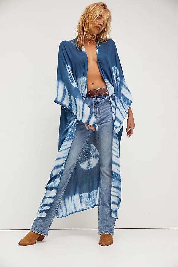 Spellbound Tie Dye Kimono by Free People, Ocean, One Size | Free People (Global - UK&FR Excluded)