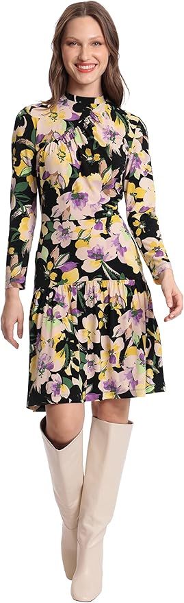 Donna Morgan Women's Asymmetrical Shirred Dress | Amazon (US)