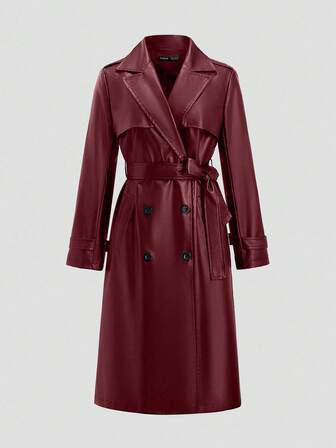 Burgundy trench (Similar) | SHEIN