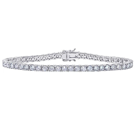 Diamonique 100-Facet Tennis Bracelet, PlatinumClad - QVC.com | QVC