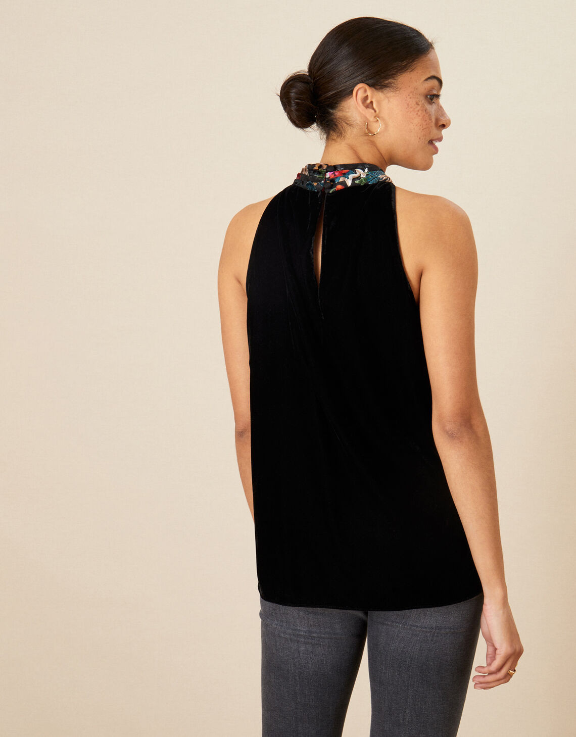 Carena Crane Devore Top Black | Monsoon (UK)