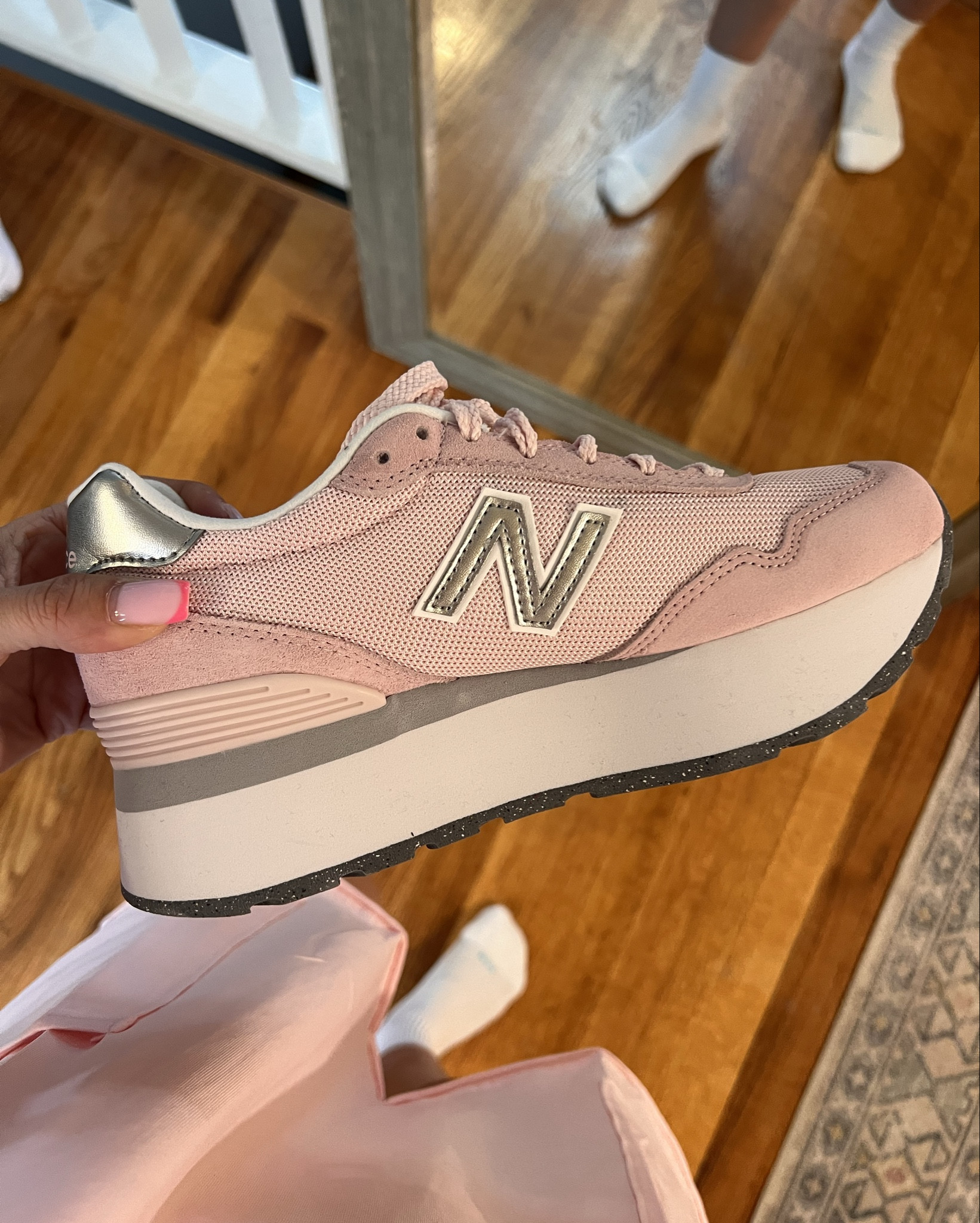 New Balance platform pink sneaker and I’m in love 🌸😍

Size: runs small. Order .5 size up. 

#LTKActive #LTKFindsUnder100 #LTKShoeCrush