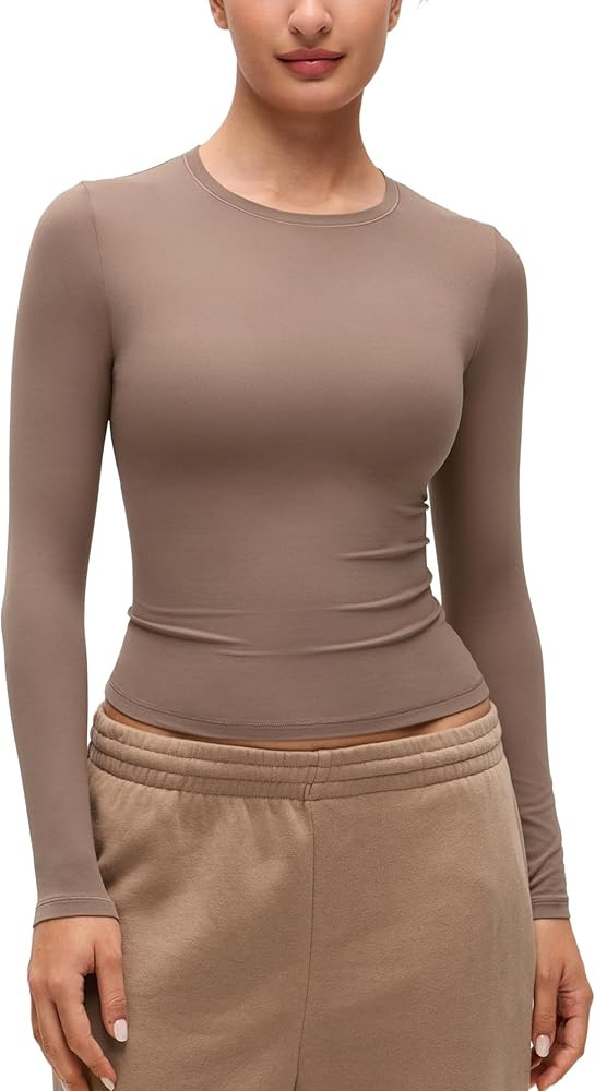 CRZ YOGA Softembrace Crewneck Long Sleeve Shirts for Women - Casual Going Out Tops Soft Basic Fit... | Amazon (US)