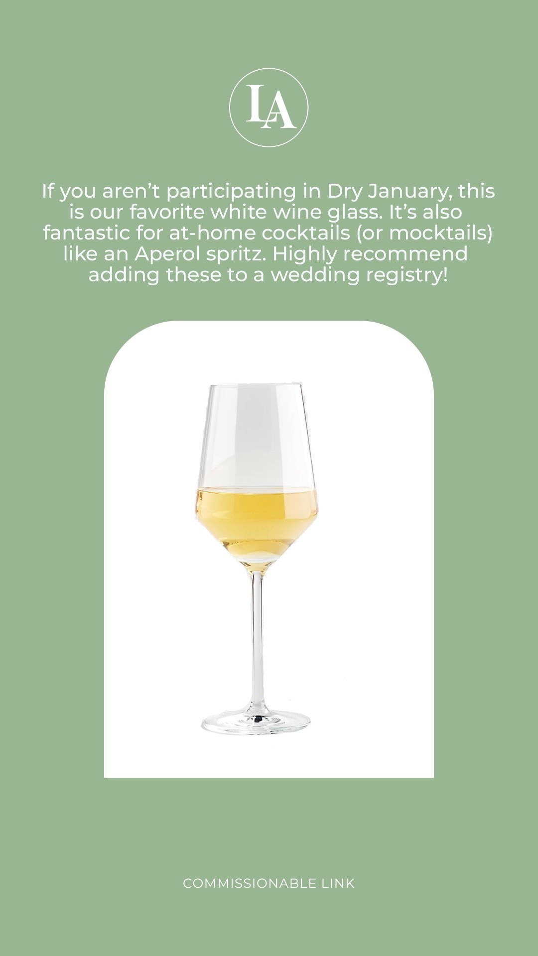 Add this set of white wine glasses to your wedding registry! We love ours for wine night, also great as cocktail glasses if you’re trying some at-home mixology 