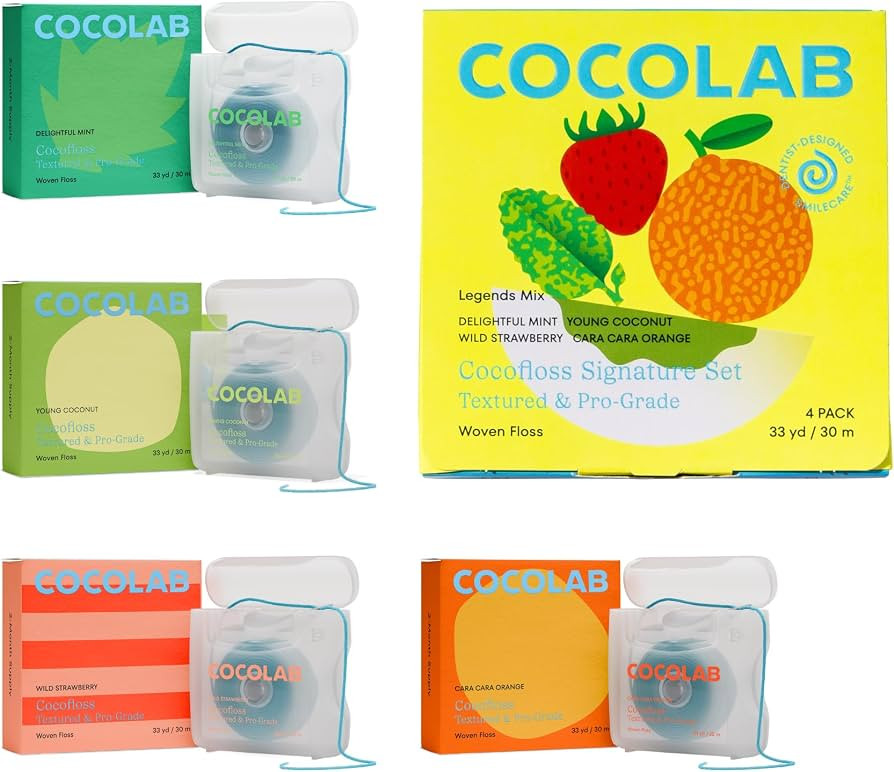 Cocofloss Woven Dental Floss, Dentist-Designed Oral Care, Waxed, Vegan, Kid-Friendly, with Coconu... | Amazon (US)