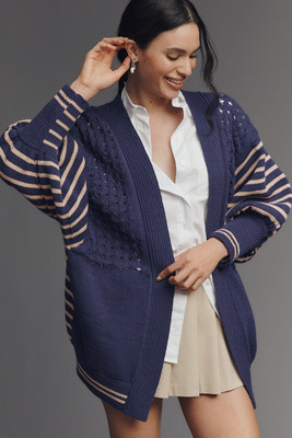 Maeve V-Neck Oversized Open-Front Cardigan Sweater | Anthropologie (US)