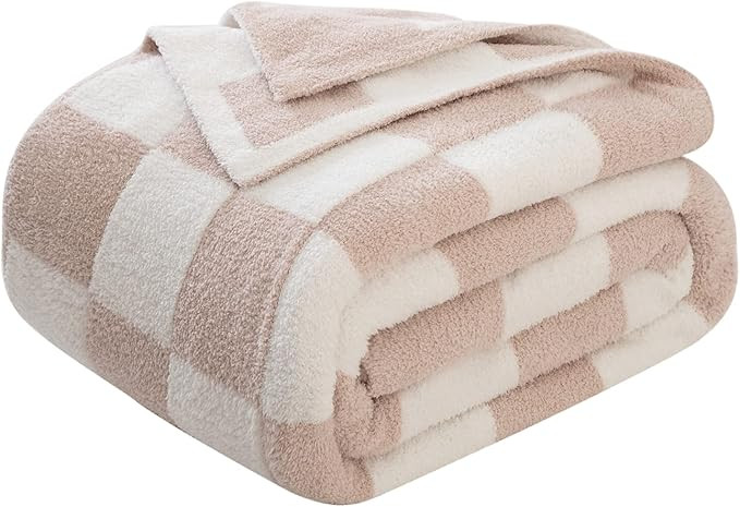 Throw Blanket with Checkerboard Plaid- Cozy Breathable All Seasons Soft Checkered Blanket Gingham... | Amazon (US)