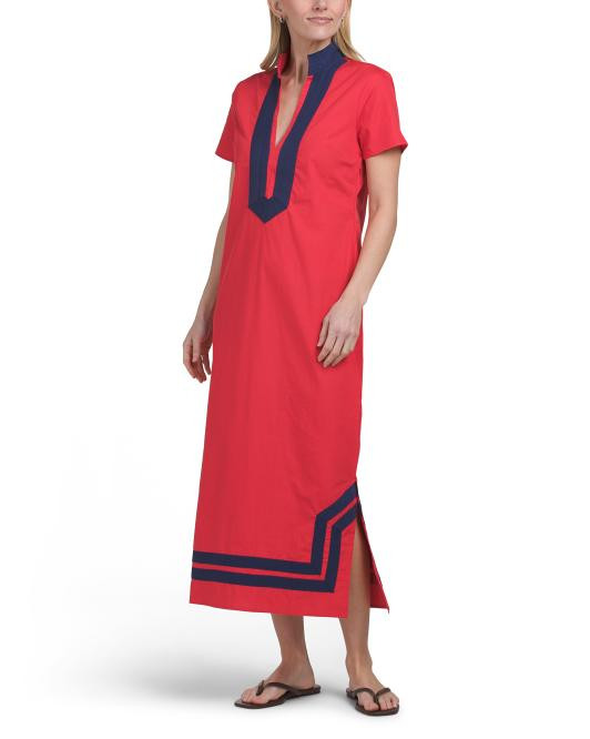 Short Sleeve Classic Two Tone Tunic Maxi Dress | TJ Maxx
