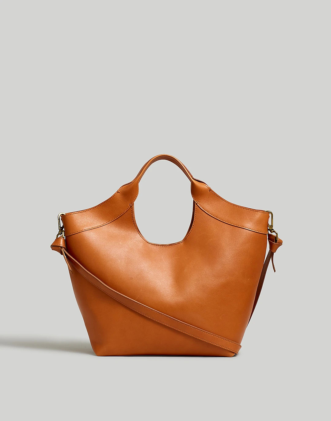 The Sydney Cutout Tote in Leather | Madewell