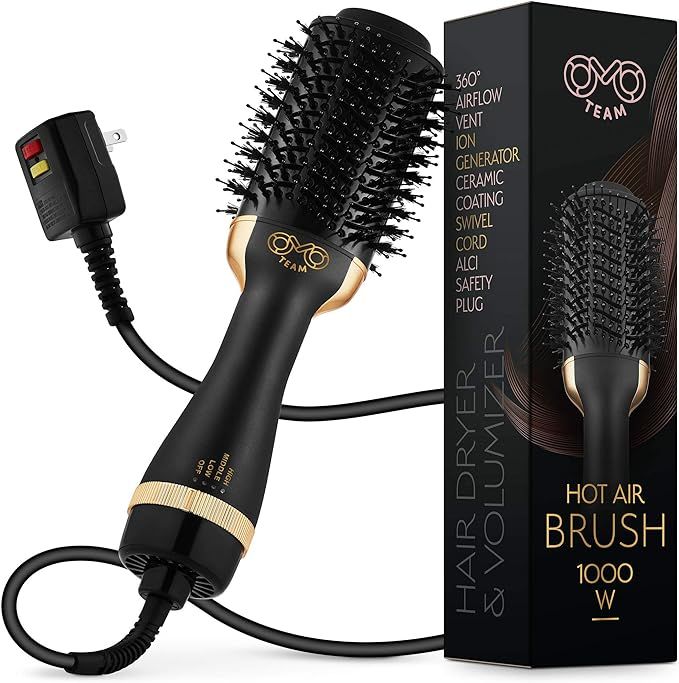 Professional Blowout Hair Dryer Brush, Black Gold Dryer & Volumizer, Hot Air Brush for Women | Amazon (US)