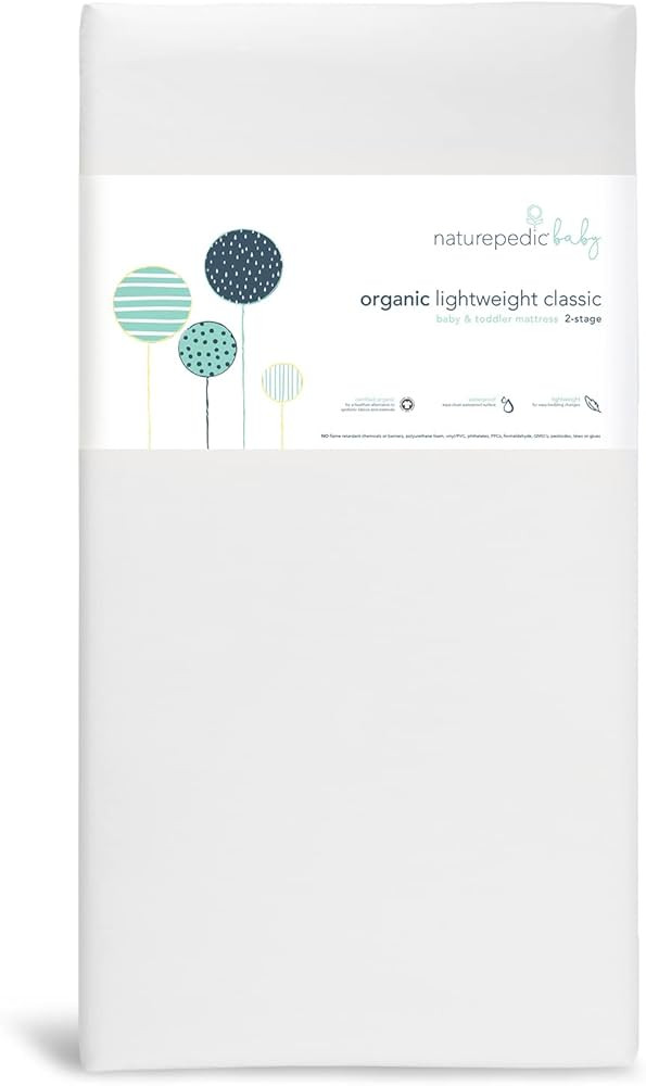 Naturepedic Organic Baby Crib Mattress - 2-Stage Lightweight Infant & Toddler Mattress - Waterpro... | Amazon (US)