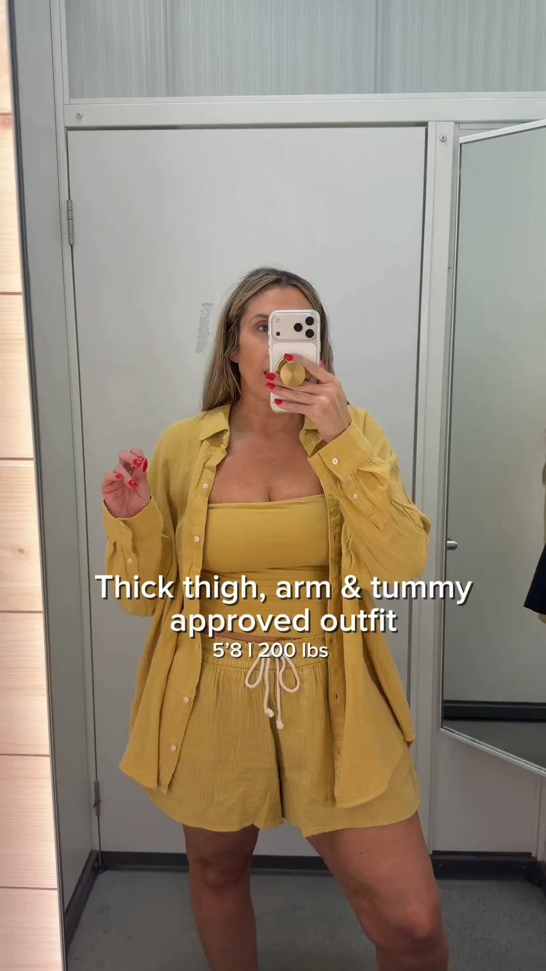 I LOVE the gauze collection at Old Navy. 

button down XL reg (the fit is oversized; the size L was too short in the arms)

Built in bra tube top L (ruched on stomach= flattering) 

shorts XL 

Barrel ankle pants L reg (hit at ankle length)

I also linked the other styles in this collection under related items. Try to

#LTKmomlife