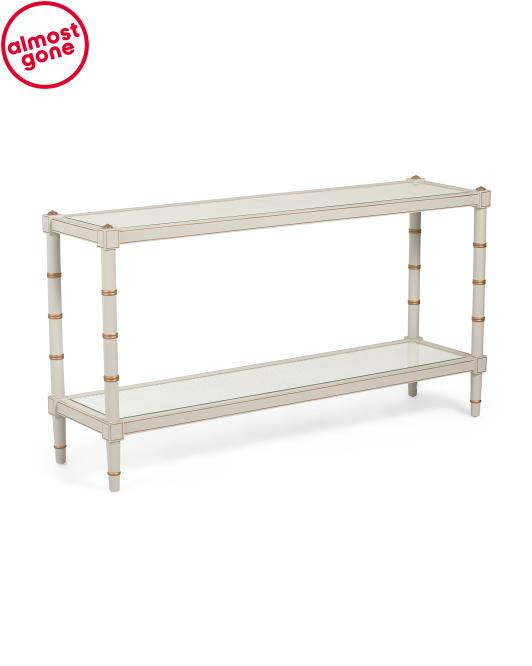 33x60x16 Conner Handpainted Cane Console Table | TJ Maxx