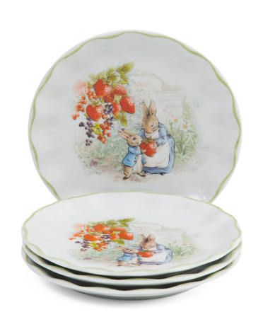 Set Of 4 Strawberry Salad Plates | TJ Maxx